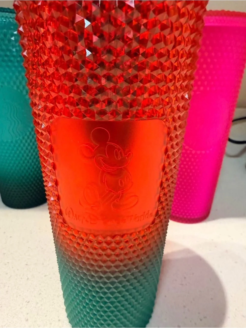 Starbucks Textured Ombre Tumbler Set - Teal, Coral, Hot Pink, Red